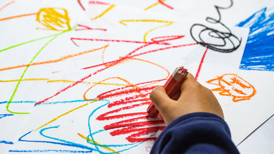 child scribbling